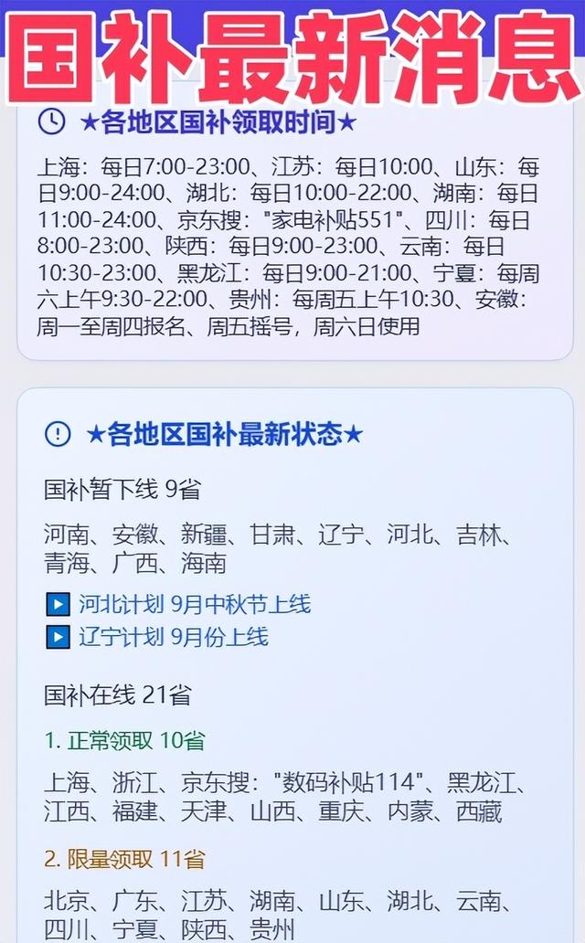 终于知道国补为什么抢不到了！国补政策9月10日最新消息：国补恢复继续领取，手机家电国补领取方法操作流程_新浪财经_新浪网