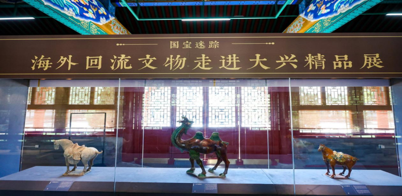海外回流文物展览在团河行宫遗址公园展出。大兴区委宣传部供图