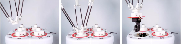 图丨机械臂与末端工具的对接过程（来源：Nature）