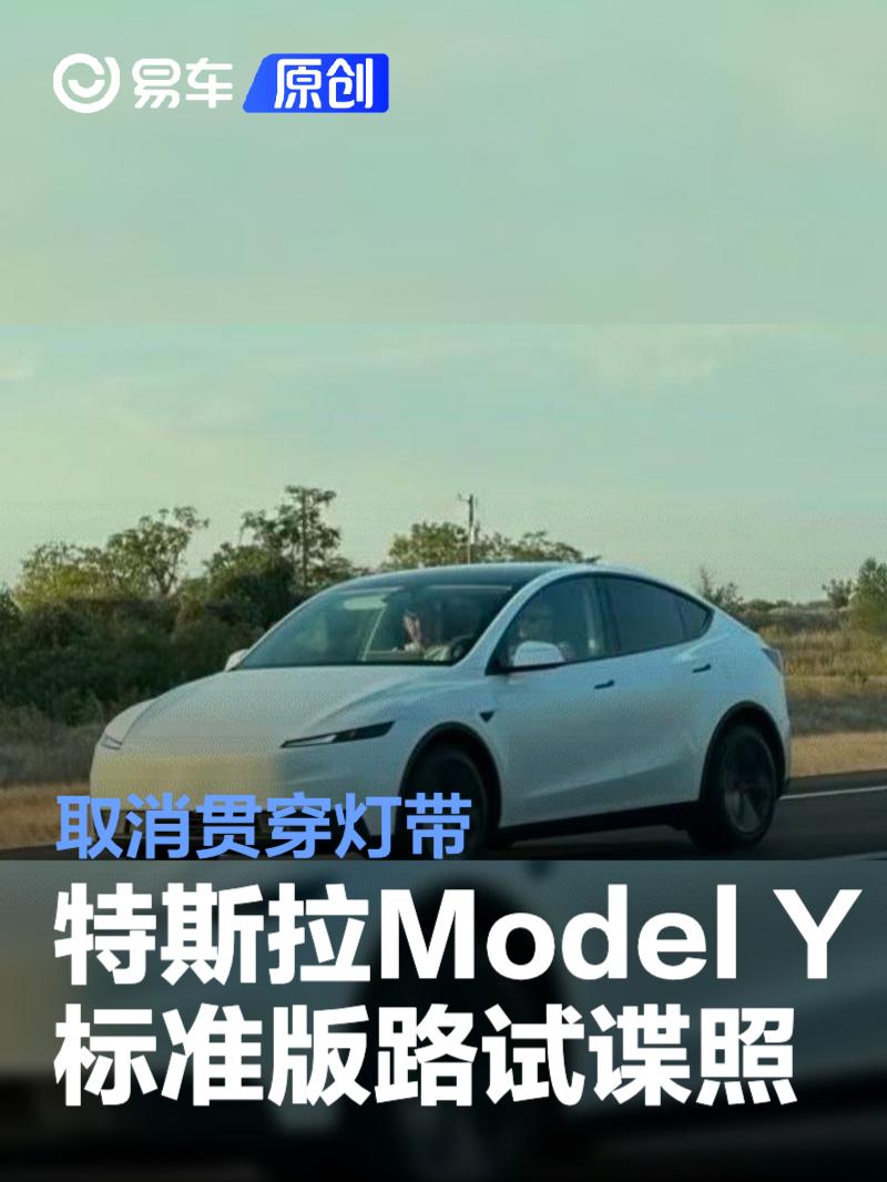特斯拉Model Y标准版路试谍照 取消贯穿灯带