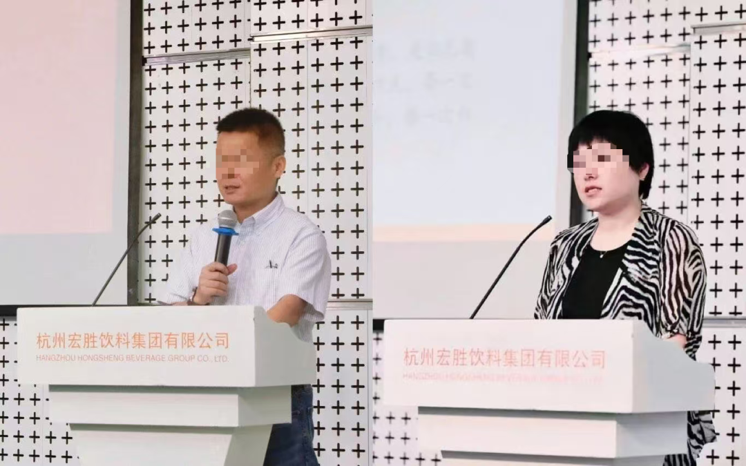 严学峰（左）、祝丽丹（右） 图源：哈哈号角