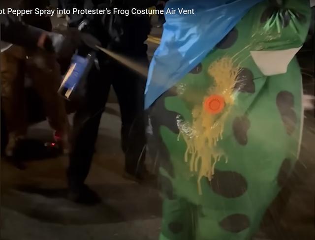 托德被從充氣服通風(fēng)口被噴胡椒噴霧 視頻截圖