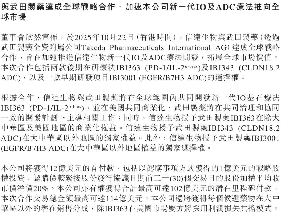 信达生物的重磅BD，以及被砸到一脸蒙圈的股价……