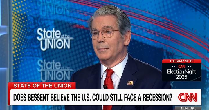贝森特：若不进一步降息，美国经济衰退范围或将扩大