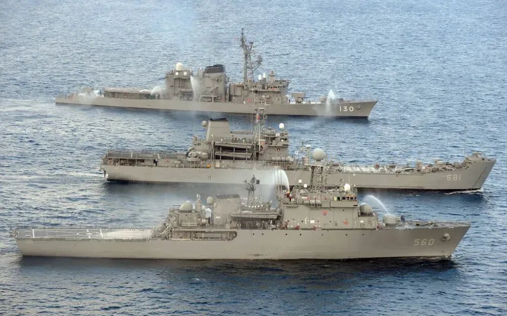 韩日勾搭演习贵府图（韩联社）