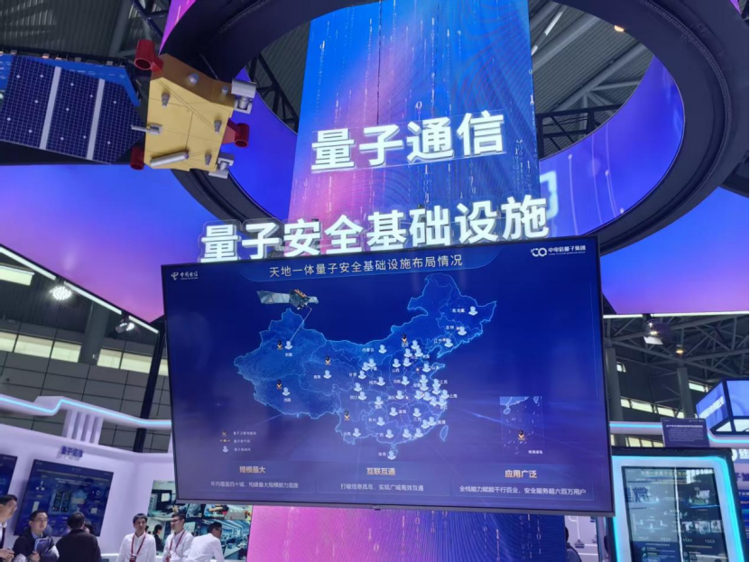 图为量子安全基础设施和“墨子号”卫星模型