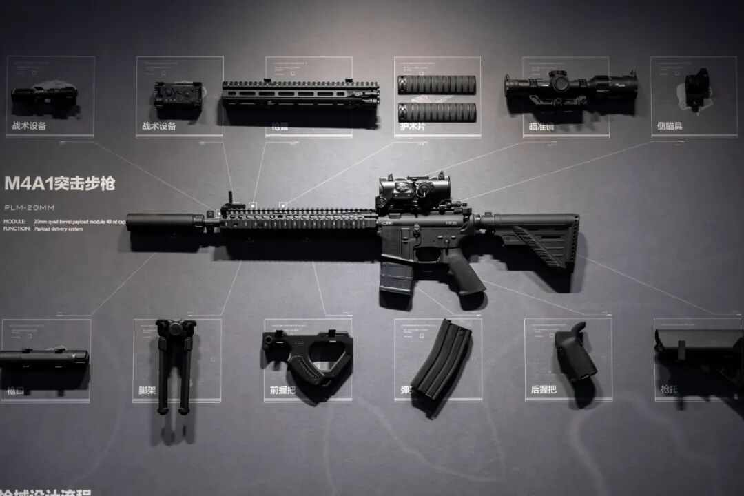 均为枪械模型，展示使用