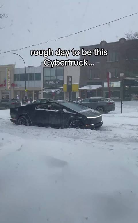 特斯拉<em>皮卡</em>雪天被困，严寒成电车共同困境