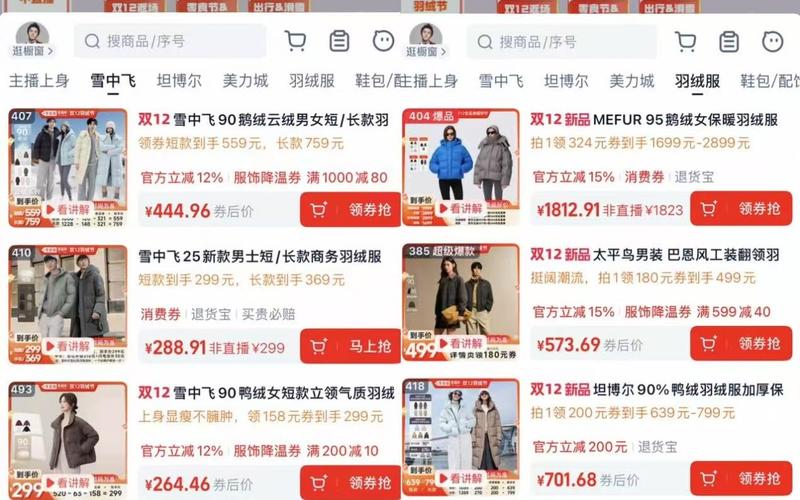 国货羽绒服备受消费者关注。直播间截图