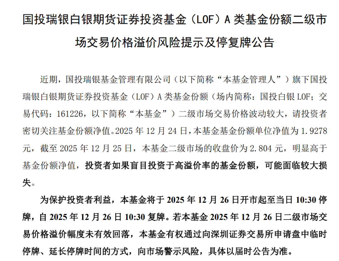 白银基金，限购100元