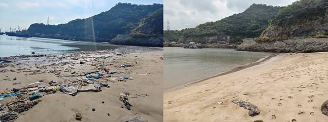 净滩行动前后成效对比。SEE基金会供图