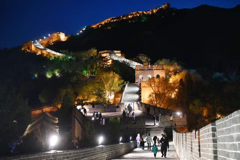 八达岭夜长城。资料图/新京报记者 陶冉 摄