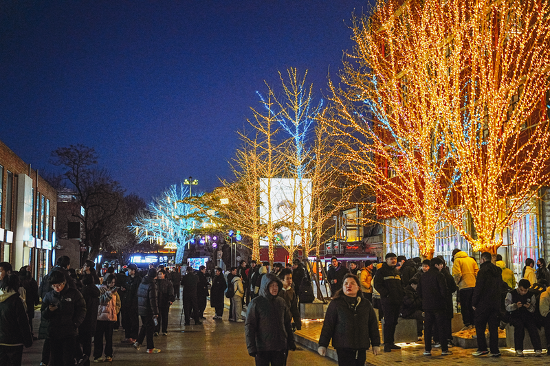 798艺术园区火树银花，迎接2026年新年。受访者供图