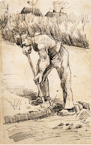 梵高速写挖地者。