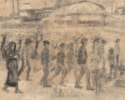 梵高的矿工速写。