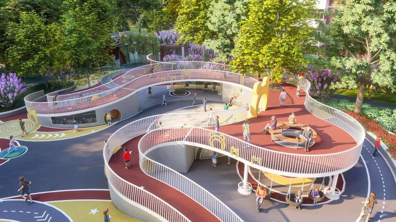 会城门公园儿童活动区效果图。海淀区园林绿化局供图