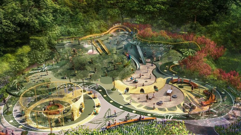 车道沟公园效果图。海淀区园林绿化局供图