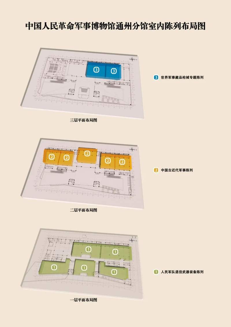 室内陈列布局图。图/中国人民革命军事博物馆微信公众号