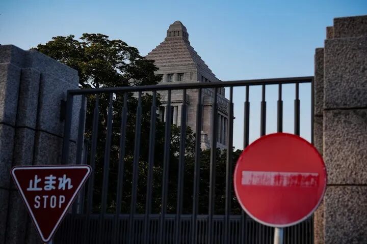 这是1月19日在日本东京拍摄的国会外景。新华社记者 贾浩成 摄