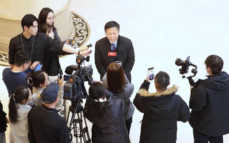 阴赪宏接受采访。新京报记者 王贵彬 摄