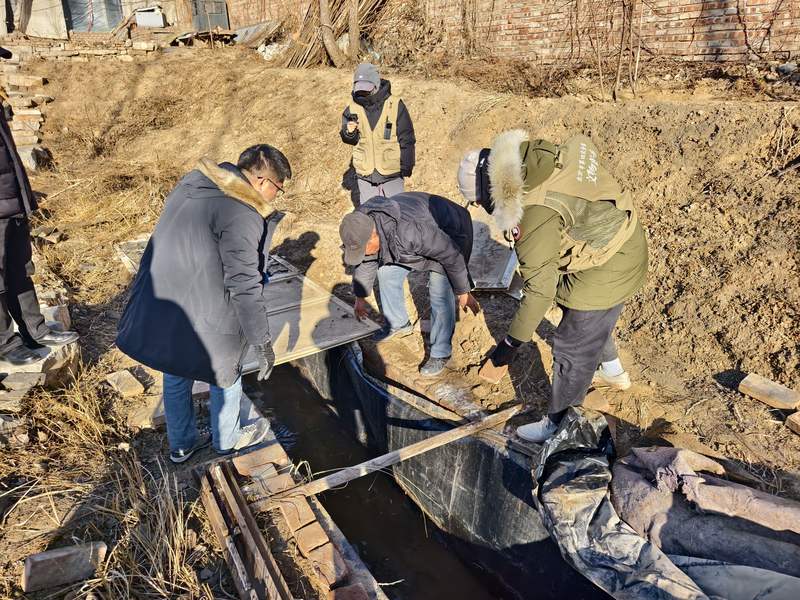 奤（hǎ）夿（bā）屯辽水动力渠遗址。受访者供图