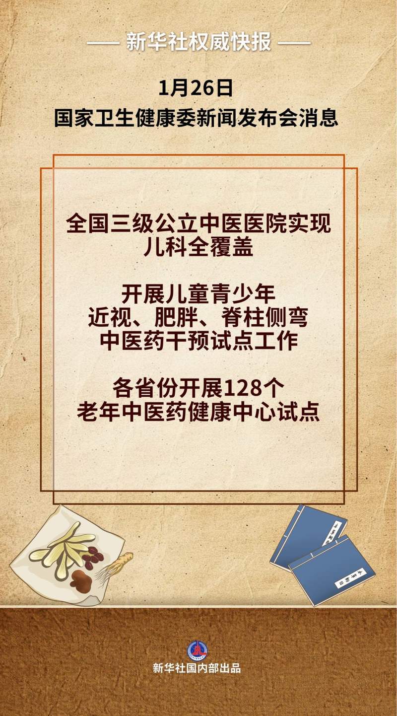 全国三级公立中医医院实现儿科全覆盖