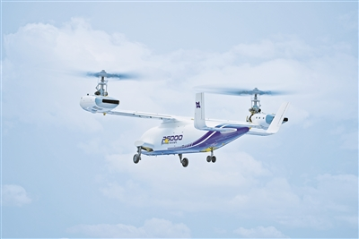 搭载AES100发动机的6吨级倾转旋翼无人飞行器镧影R6000。