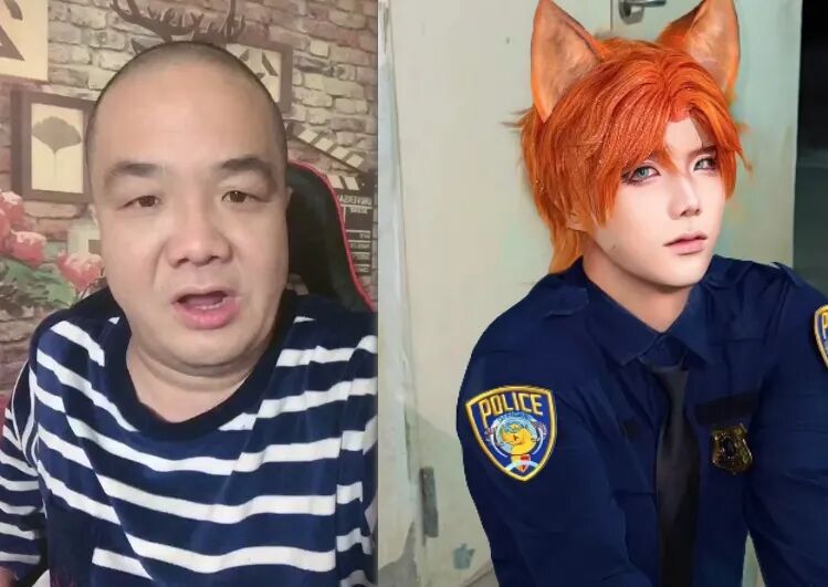 这里就用刀哥的Cos妆对比图示意一下