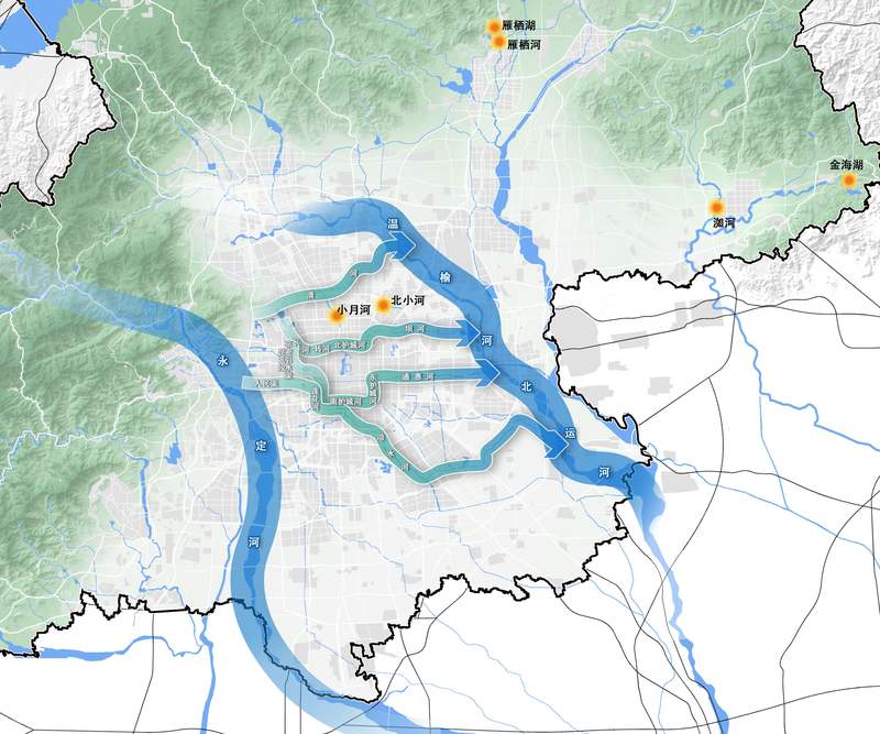 北京市高品质滨水空间建设布局示意图。北京市水务局供图