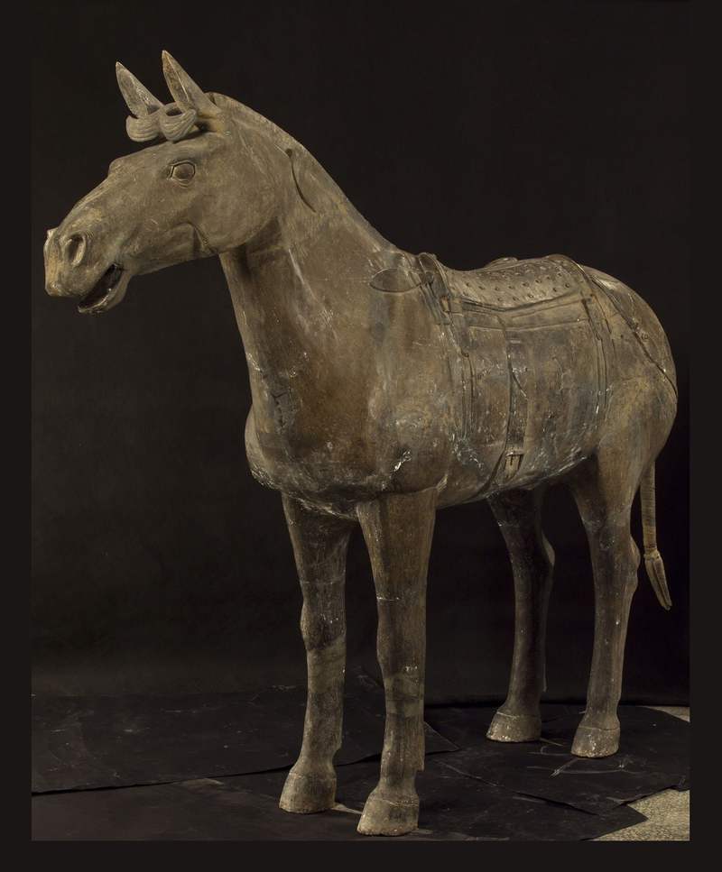 秦代鞍马俑，秦始皇帝陵博物院藏，正在国博展出。图源：中国国家博物馆