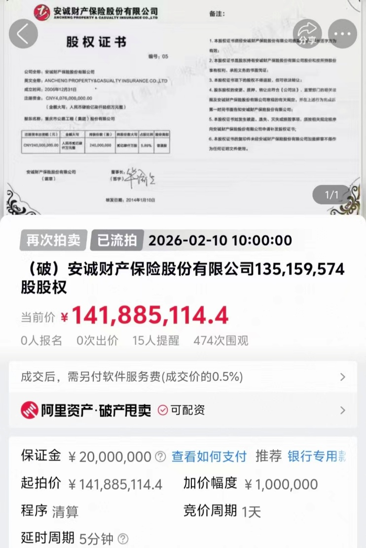 阿里拍卖平台截图。