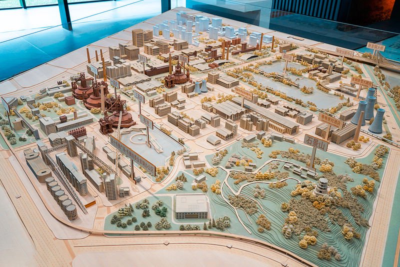 首钢园微缩模型，基于园区各种资源，DRG俱乐部规划了一条电竞观光线。