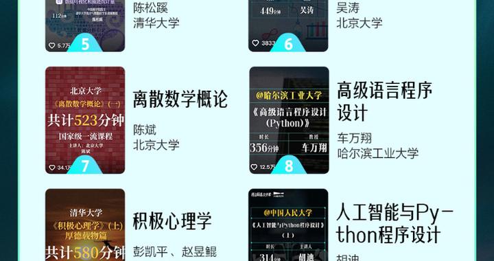 北京上海西安用户最爱在网上学习？杨振宁公开课《普通物理》完播率高