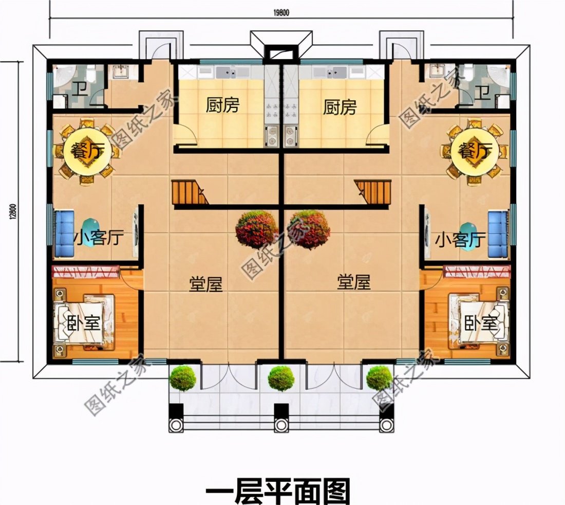 农村双拼楼房设计图,兄弟合建省钱又好看,日子自然越过越红火|建筑|户型|卧室|客厅|卫生间_新浪新闻
