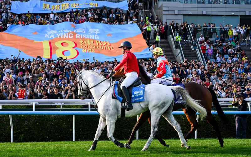 骑师潘顿向大批支持者挥手致意。