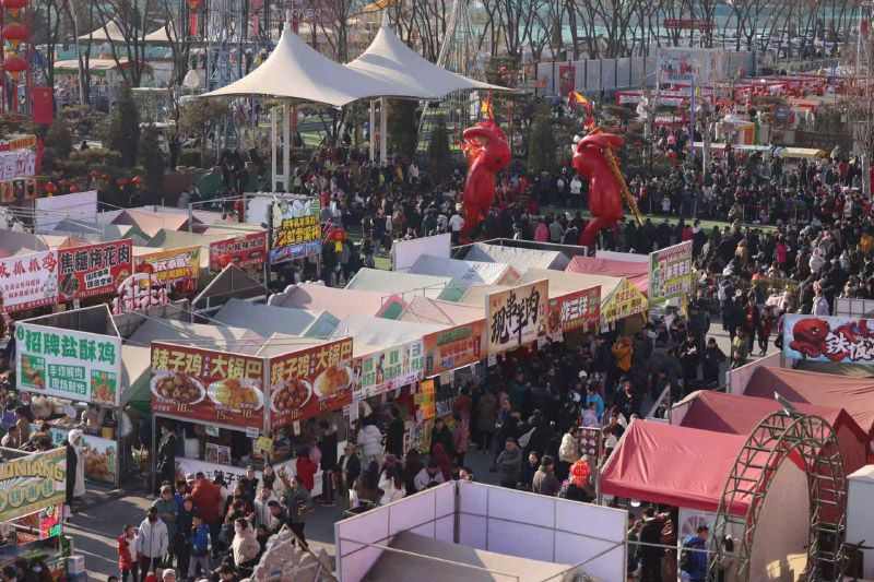 通州大运河畔市集。新京报记者 李木易 摄