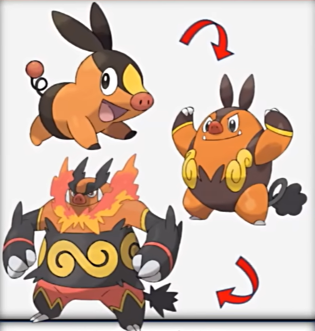 第五世代的暖暖猪是第一个从四足形态进化为人形的御三家宝可梦