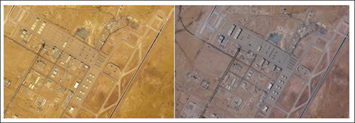 17日与21日的沙特王子空军基地卫星图路透社