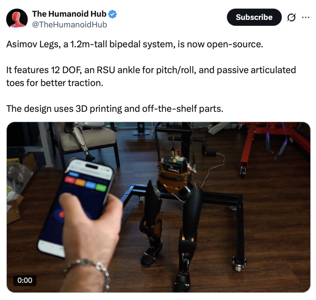 （来源：X@TheHumanoidHub）