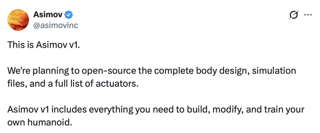 （来源：X@asimovinc）