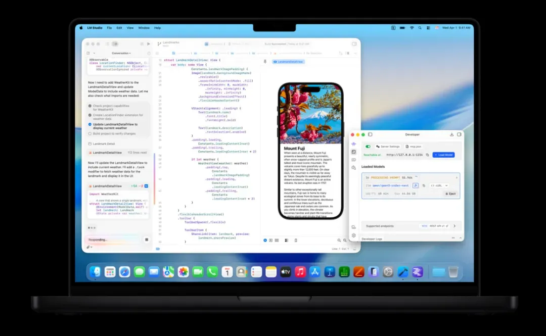 图：在Xcode等App中加速代码编译和设备端智能体编程