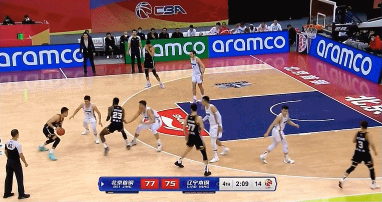 辽宁队主教练杨鸣冲进场内表达不满。