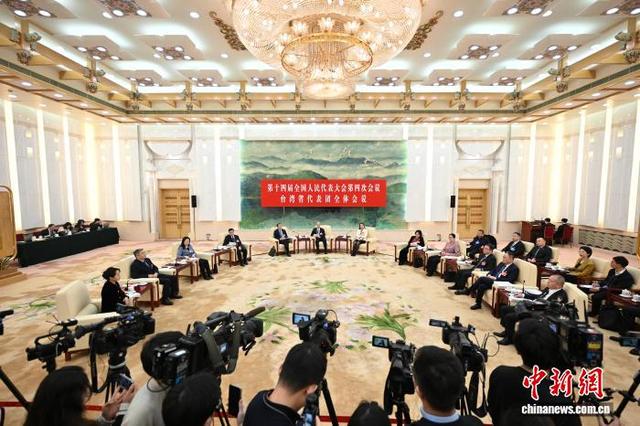 3月8日，十四届全国人大四次会议台湾代表团在北京人民大会堂举行开放团组会议。 中新社记者 赵文宇 摄