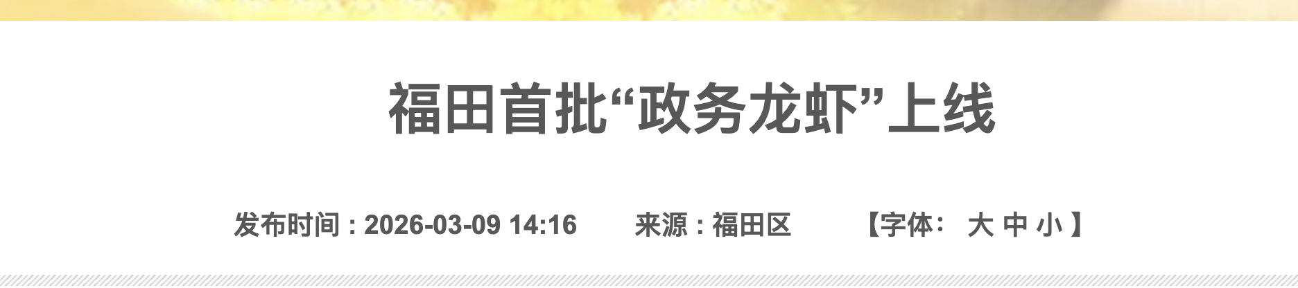 （图片来源：福田政府在线）