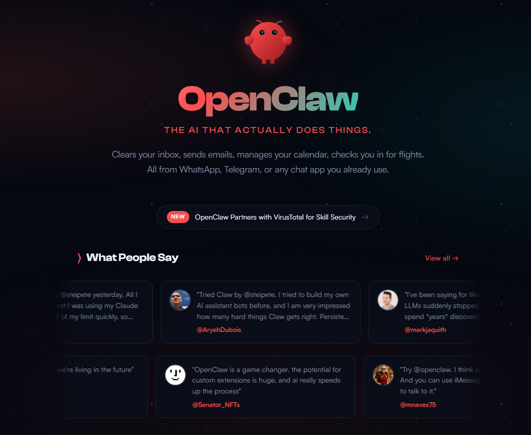 来源：OpenClaw官网