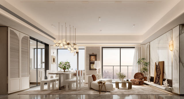 建面约105m²户型效果图