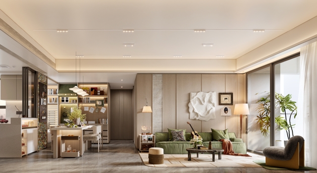 建面约93m²户型效果图