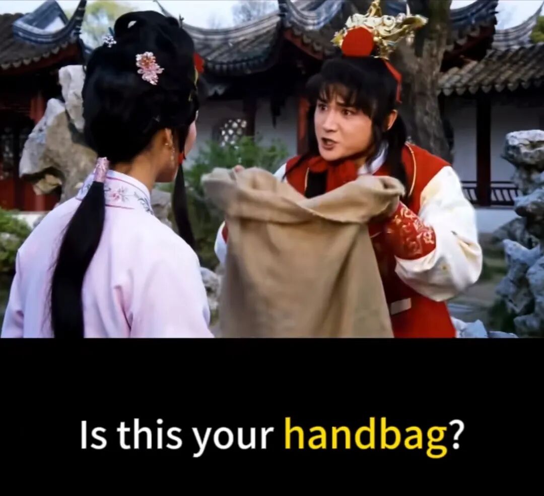 谁在大观园里丢麻袋了。图源抖音@我要学英语