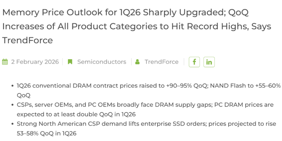 （来源：TrendForce）