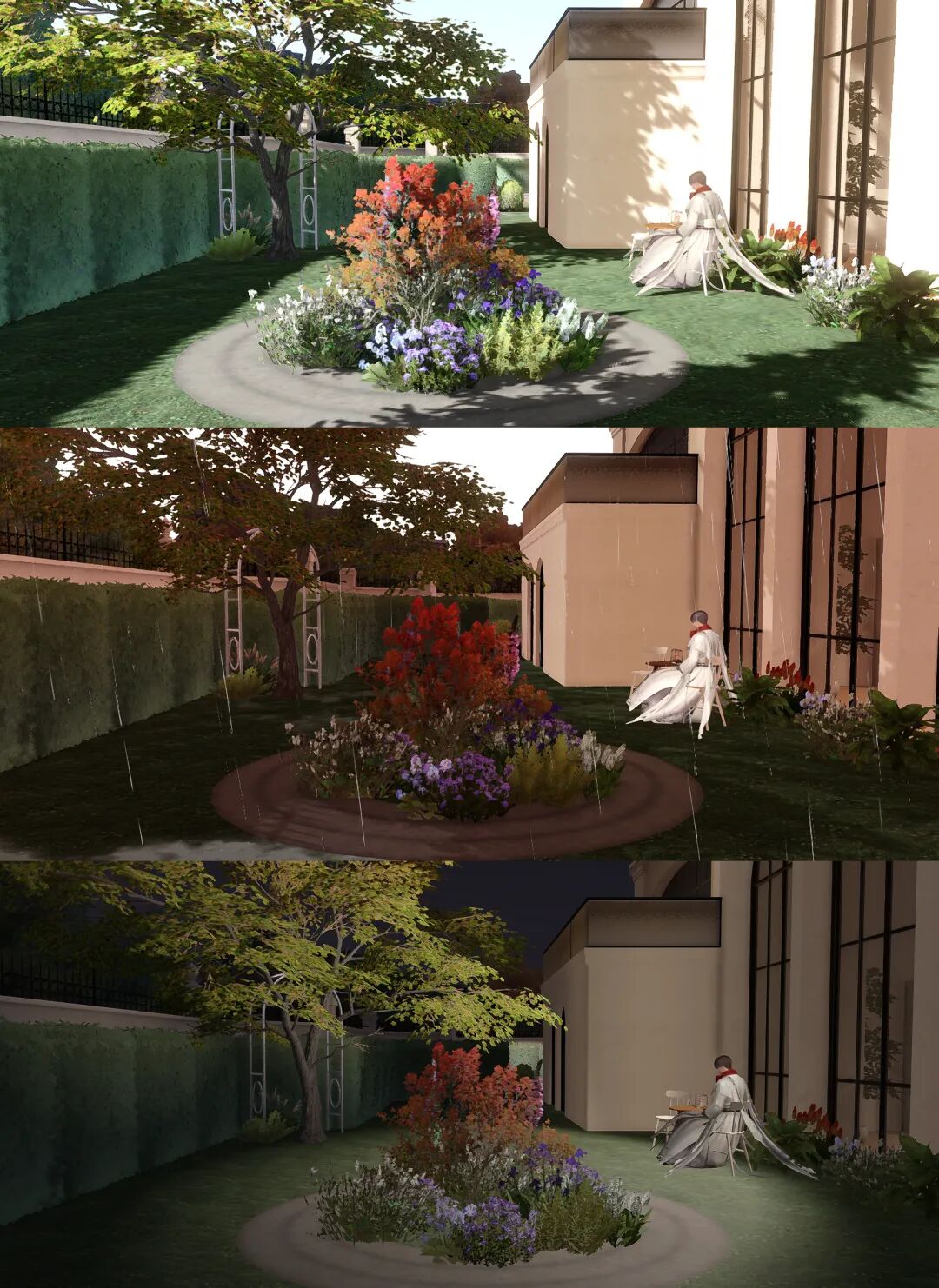 在全局实时光照渲染下，同一场景被赋予了“时态”